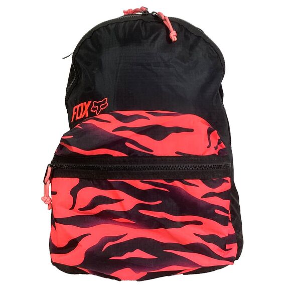 Fox Handbags - Fox Racing Black & Pink Camo Backpack - Y2K Old School Bag - Style #14943